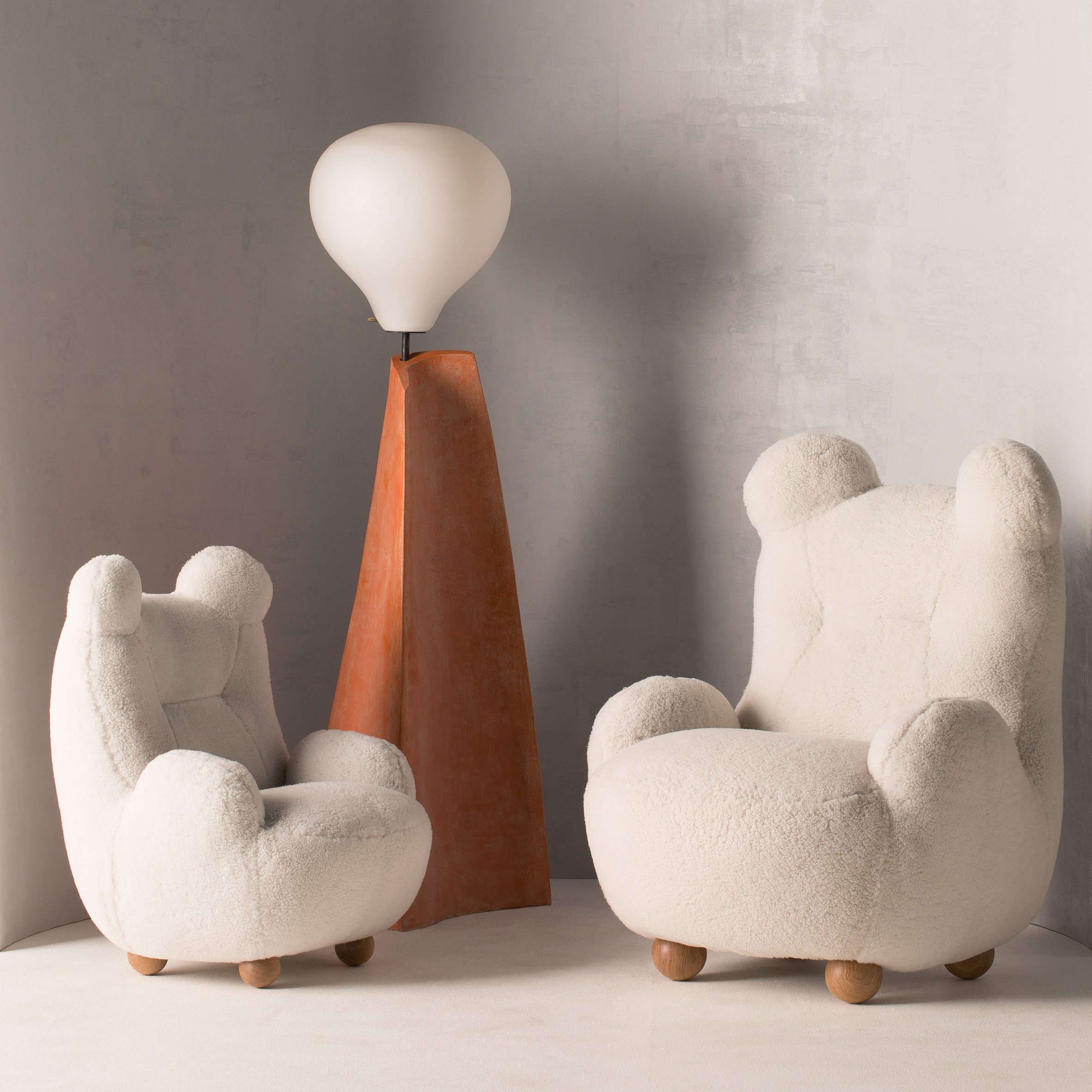 Cuddly bear-like chairs feature in OOPS furniture collection by Pierre Yovanovitch