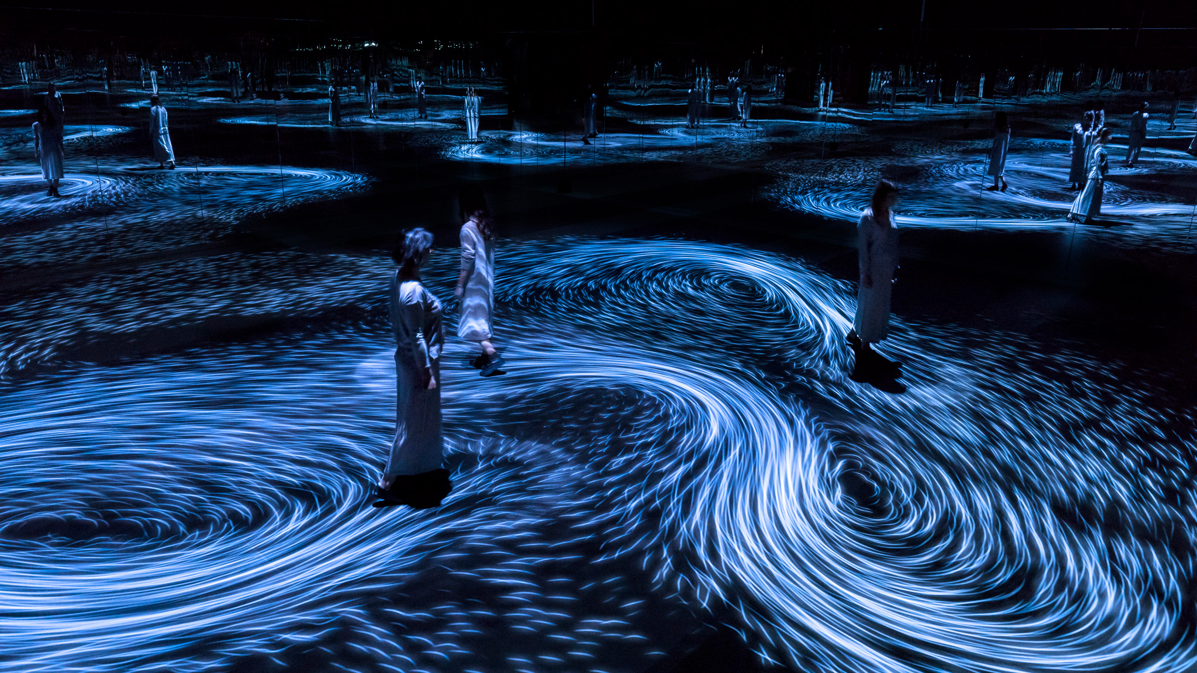 TeamLab creates interactive whirlpools inside National Gallery of Victoria