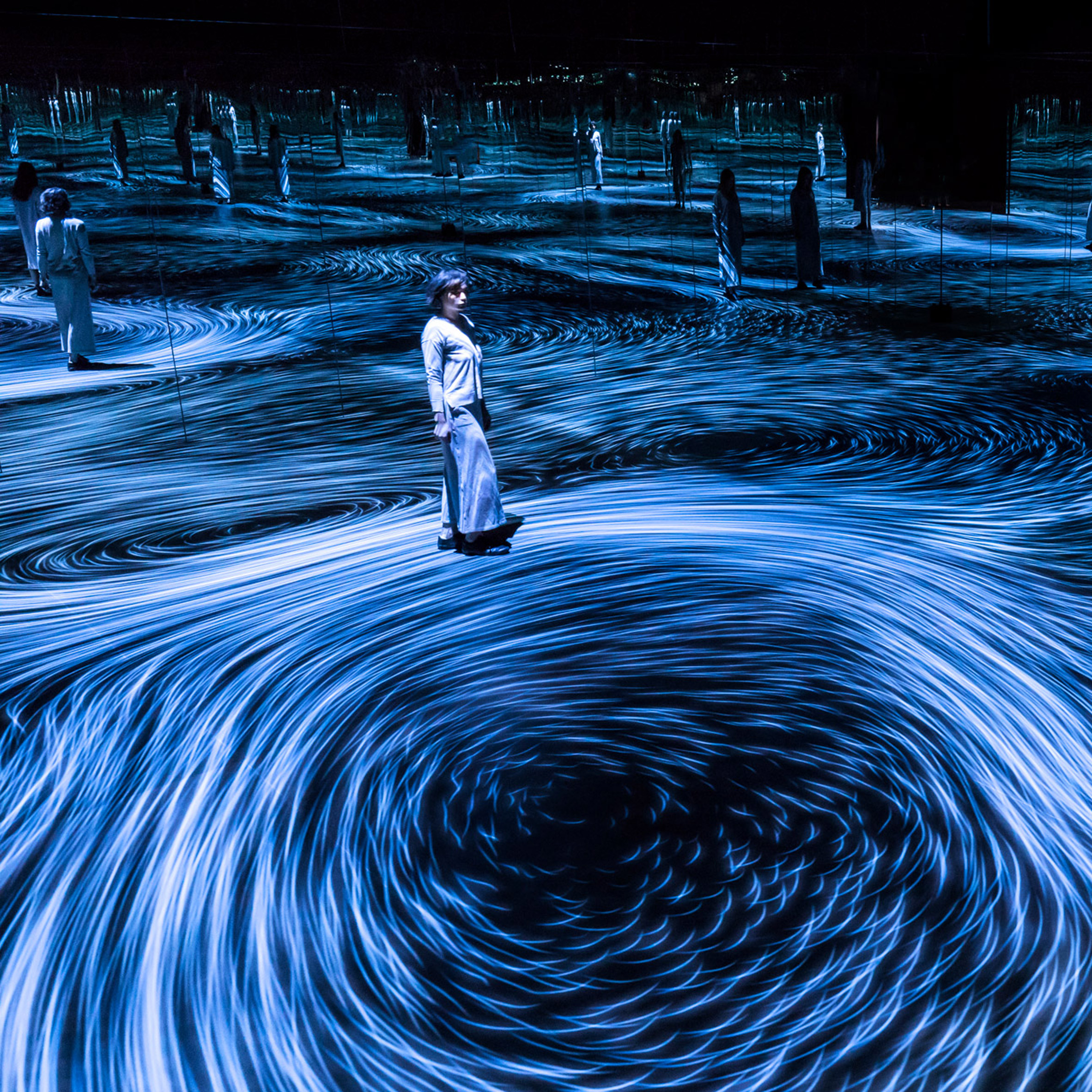 Dezeen's top 10 installations of 2018: Moving Creates Vorticles Create Movement, Australia, by TeamLab