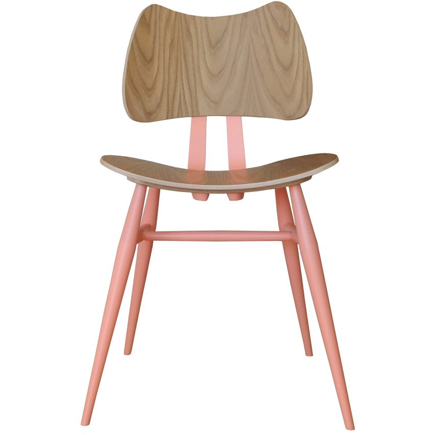 Ercol has given a millennial pink makeover to two of its original designs originally created by founder Lucian Ercolani in the 1950s.