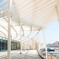 Snøhetta's Muttrah Fish Market features slatted canopy inspired by Arabic calligraphy
