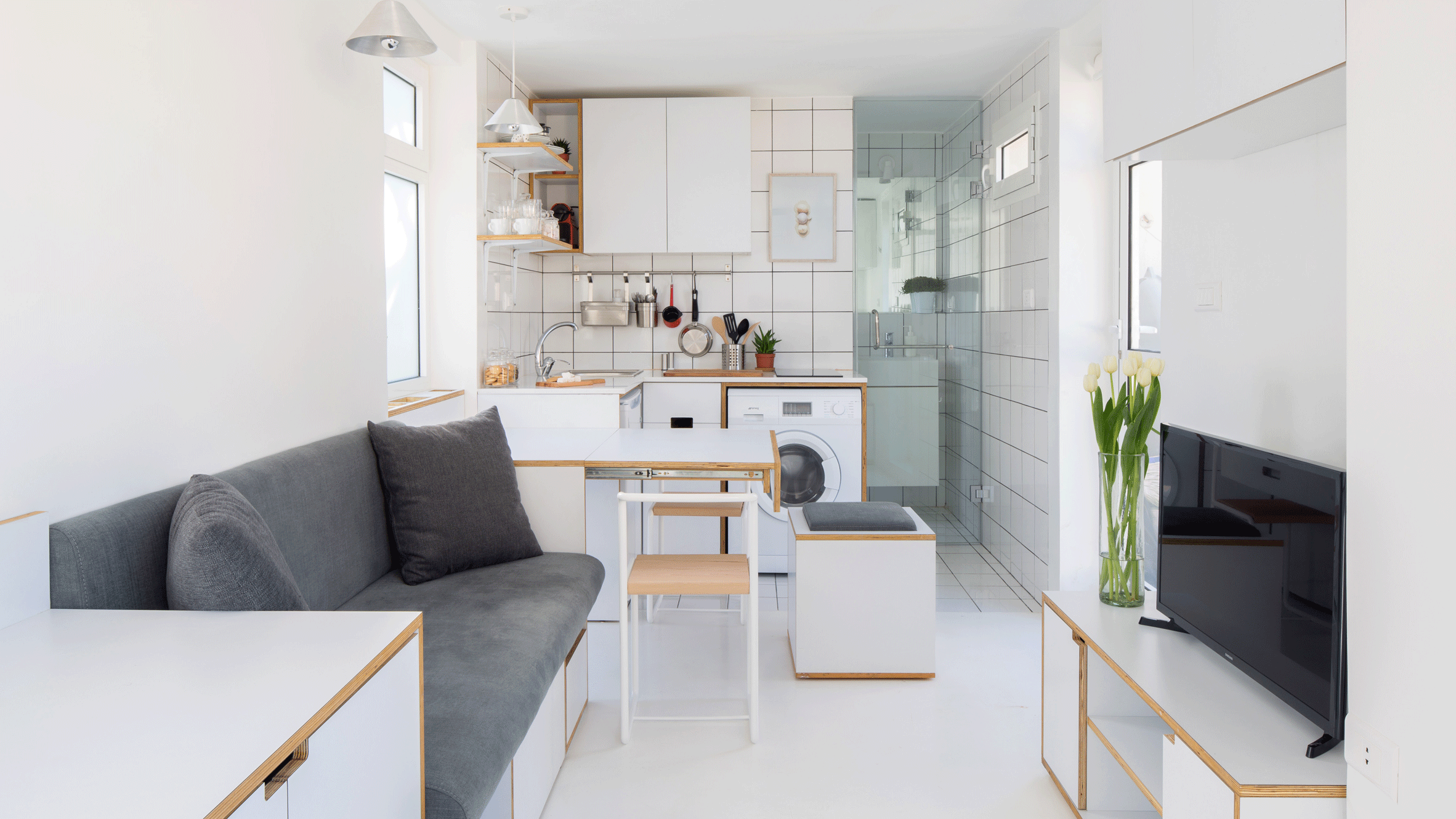 Rooftop Micro Apartment In Beirut Packs Everything Into 16 Square Metres