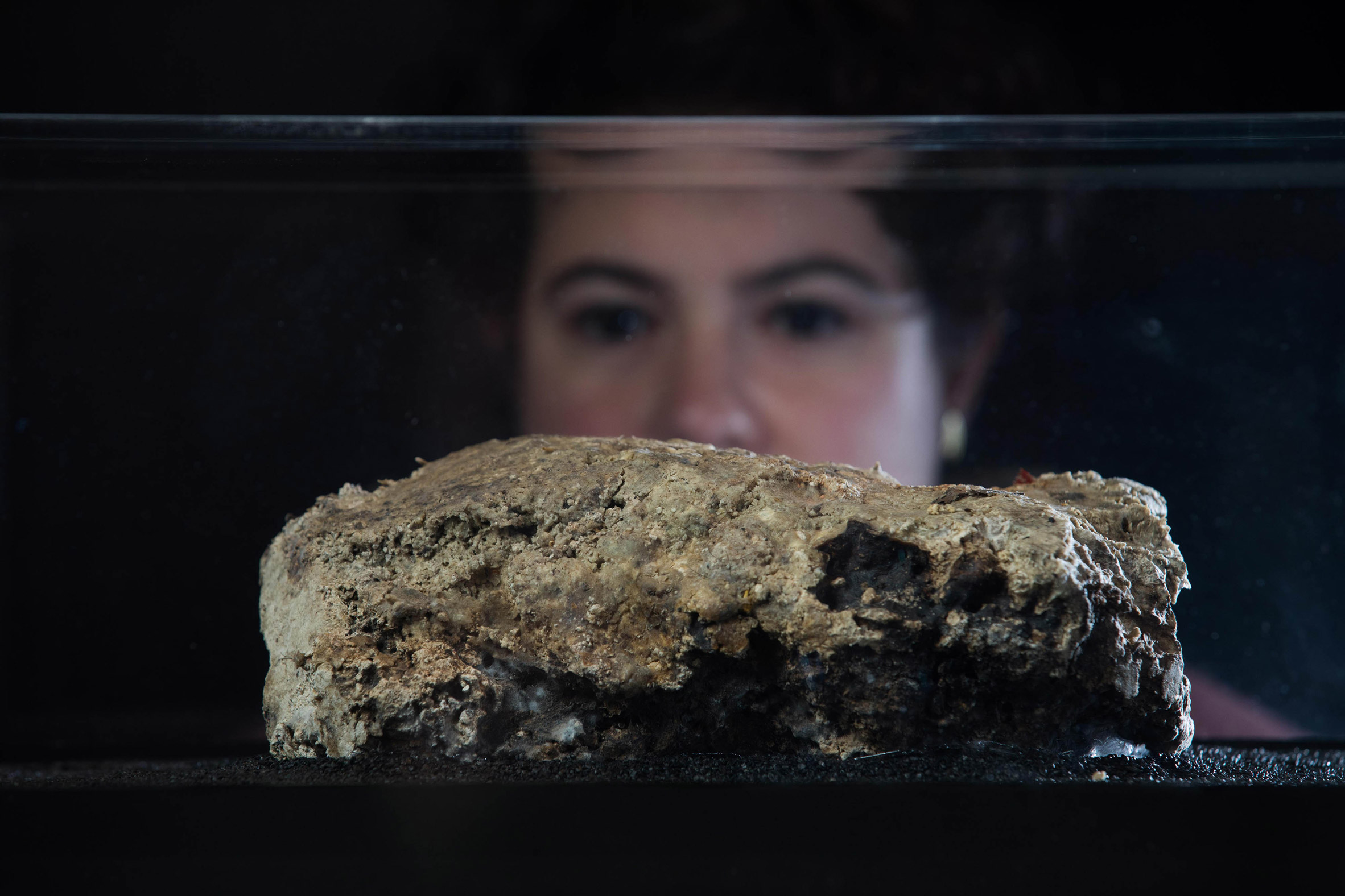 Fatberg exhibited at the Museum of London