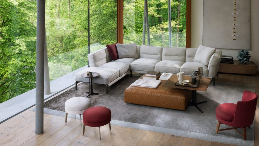 Flexform adopts colours inspired by Giorgio Morandi's paintings for Adda sofas