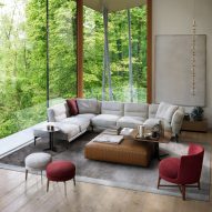 Antonio Citterio designs sofa with linear creases for Flexform