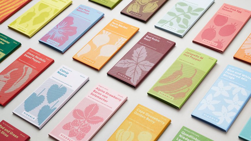 Here Design creates seed packaging to look like miniature book collection