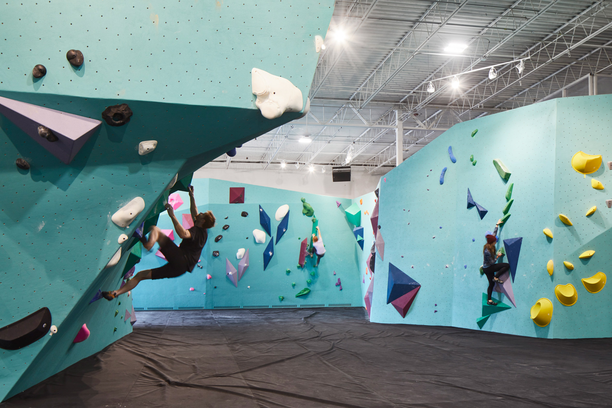 Faceted Structures And Colourful Holds Form Climbing Walls In