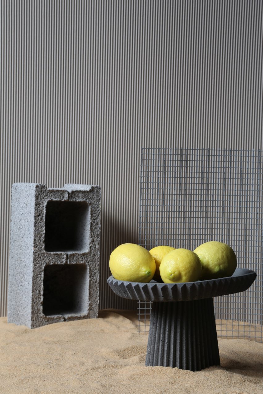 Gian Paolo Venier creates concrete tableware based on ancient Iranian architecture