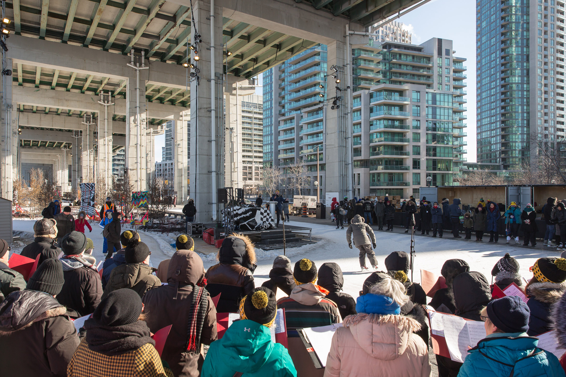 The Bentway will transform the unused space under Toronto's Gardiner Expressway into a linear park with an ice-skating trail.