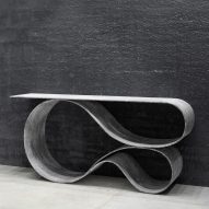Neal Aronowitz folds Concrete Cloth into sculptural table
