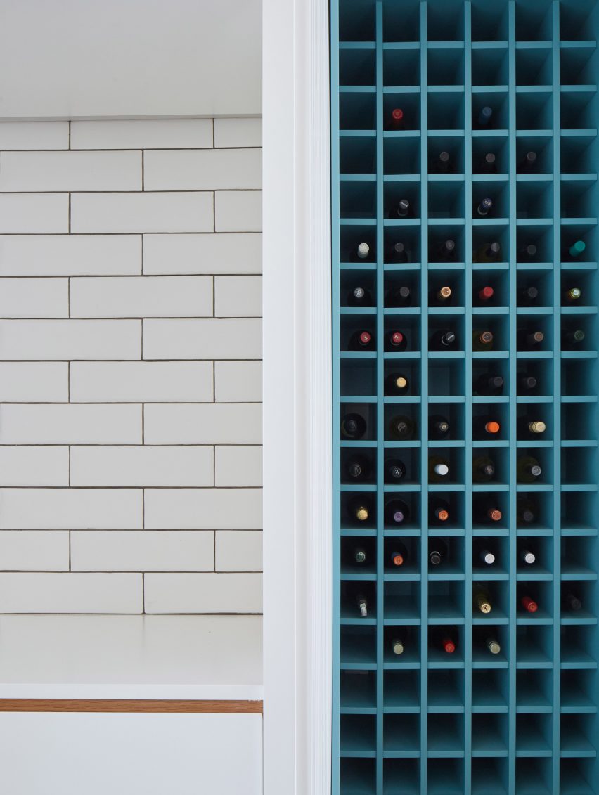 Wine rack in AML Apartment by David Ito Architecture