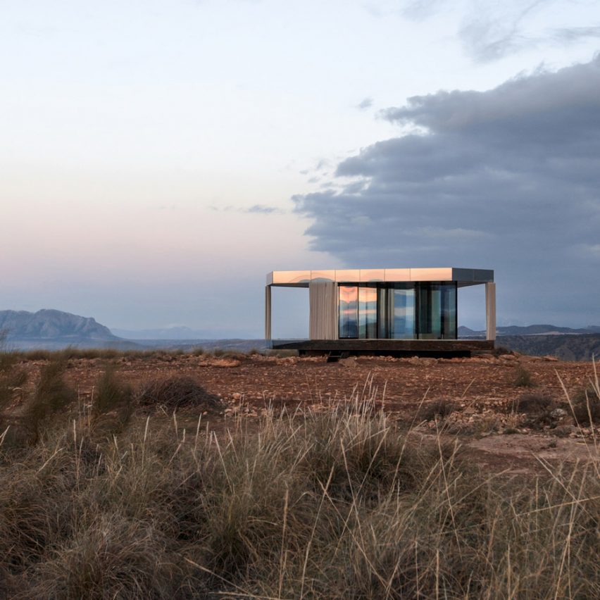 Glass Pavilion by OFIS Arhitekti provides a platform for star gazing in a Spanish desert