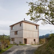 Bernardo Bader references traditional Alpine architecture in larch-clad home for an art collector