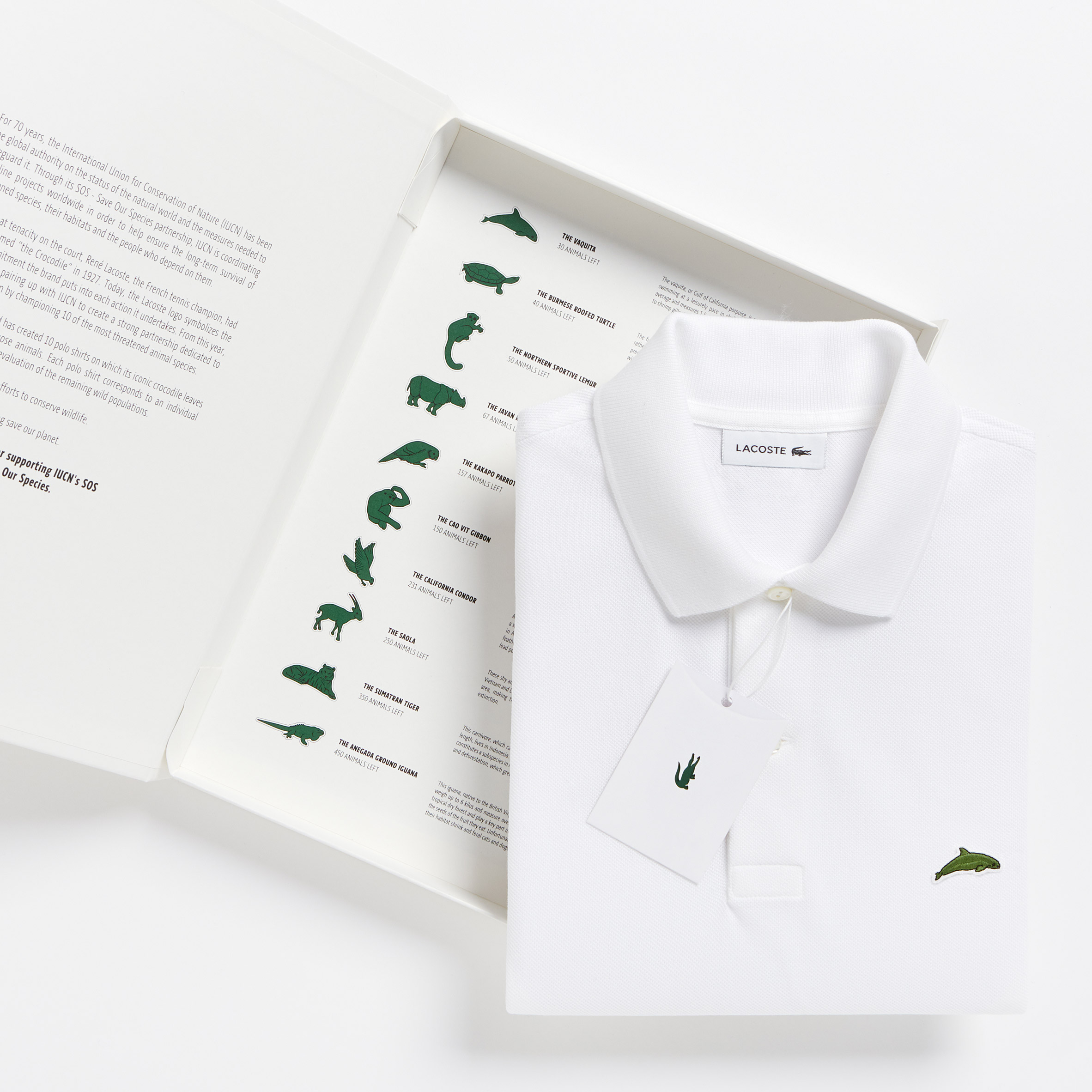 Lacoste crocodile logo replaced by endangered species
