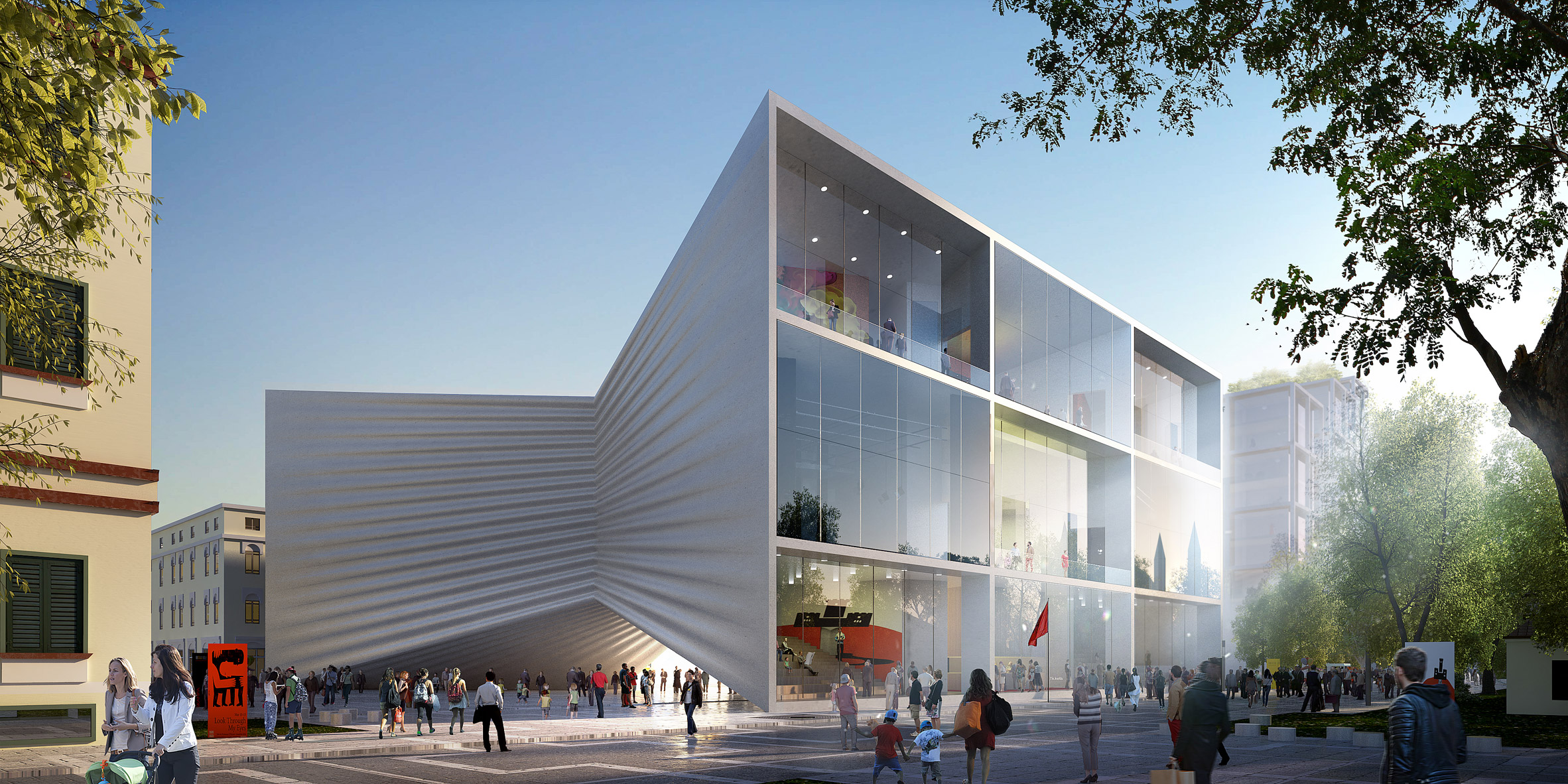 BIG designs "bow-tie-shaped" theatre for Albania's capital
