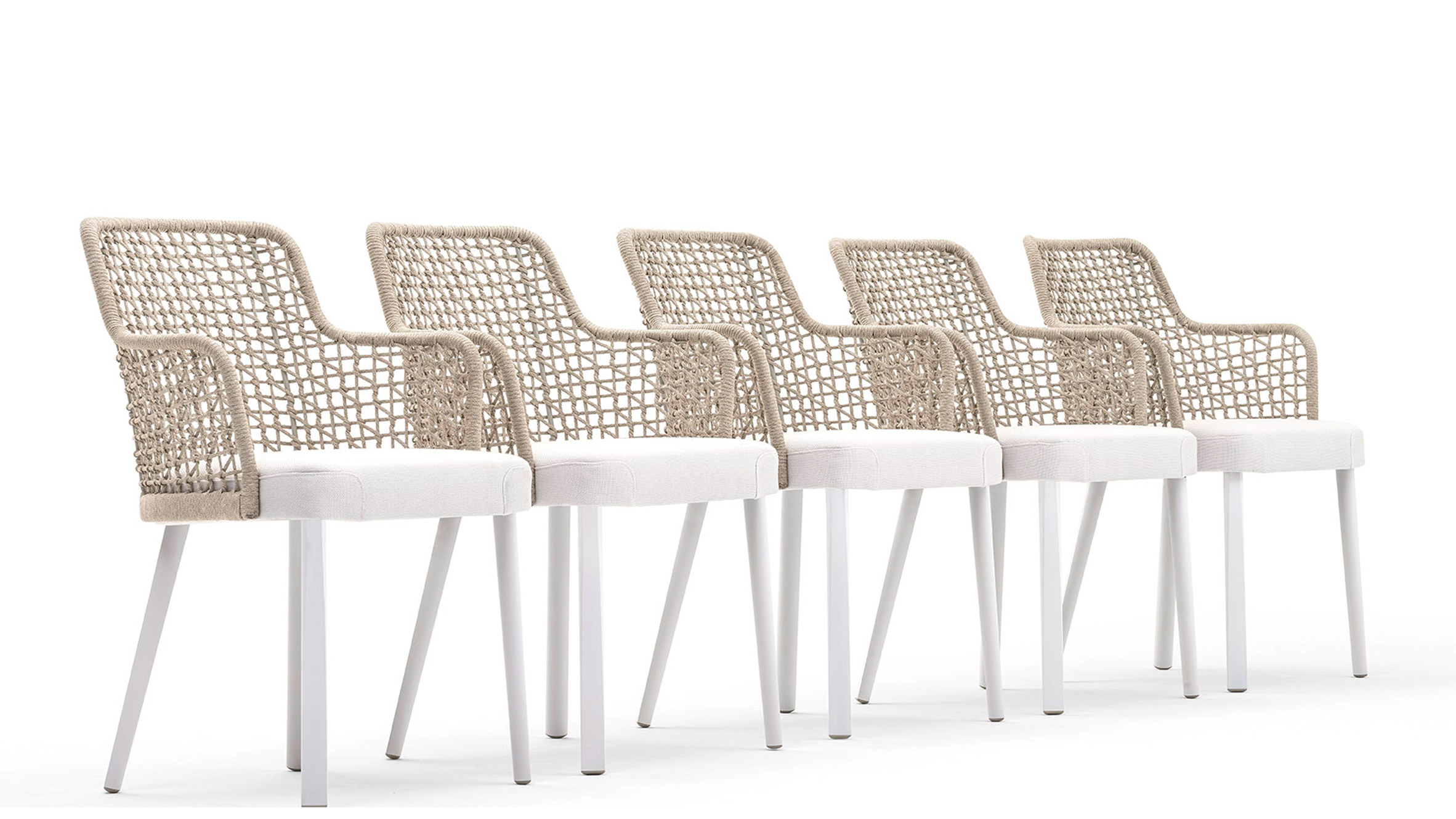 Monica Armani creates outdoor chair with woven backrest for Varaschin
