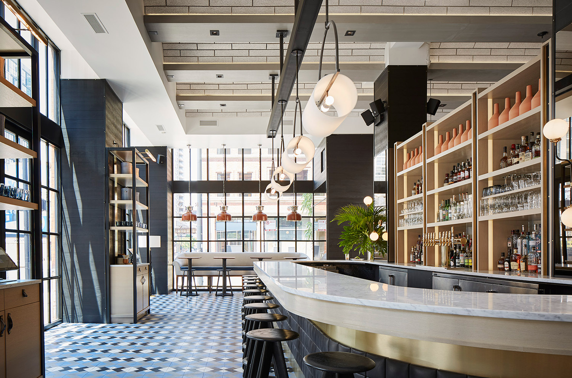 The Proxi restaurant occupies former printing house in Chicago