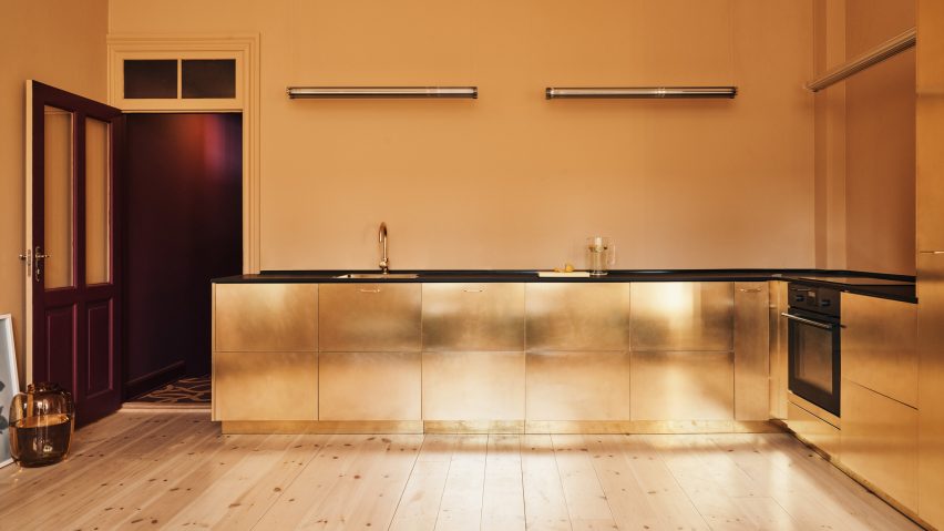 Gold Reform kitchen in Stine Goya Copenhagen offices