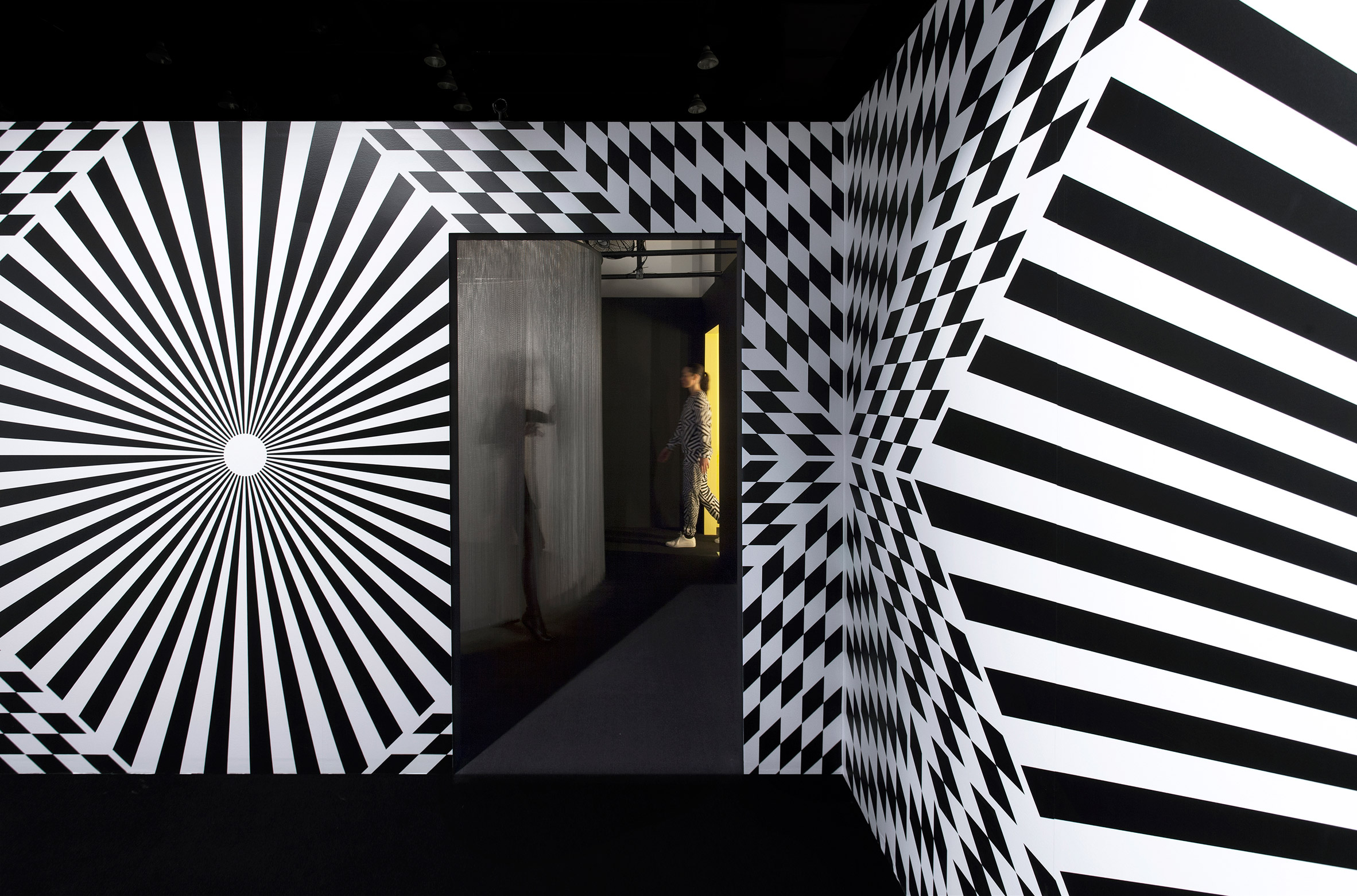 Bold patterns, mirrors and secret doors trick visitors to maze installation in New York