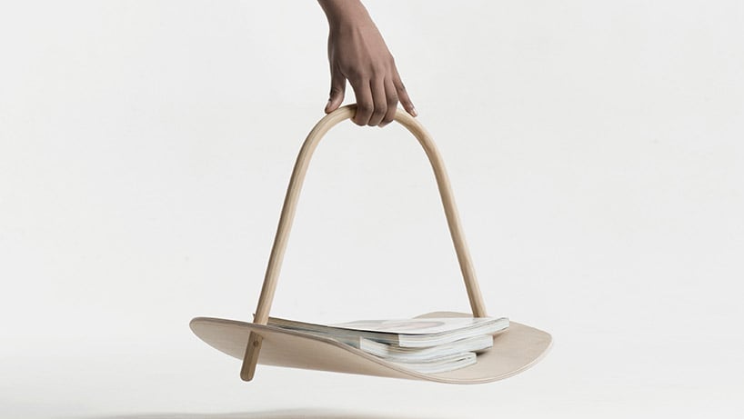 Benjamin Hubert uses steam-bending to create curving wooden basket for Fritz Hansen