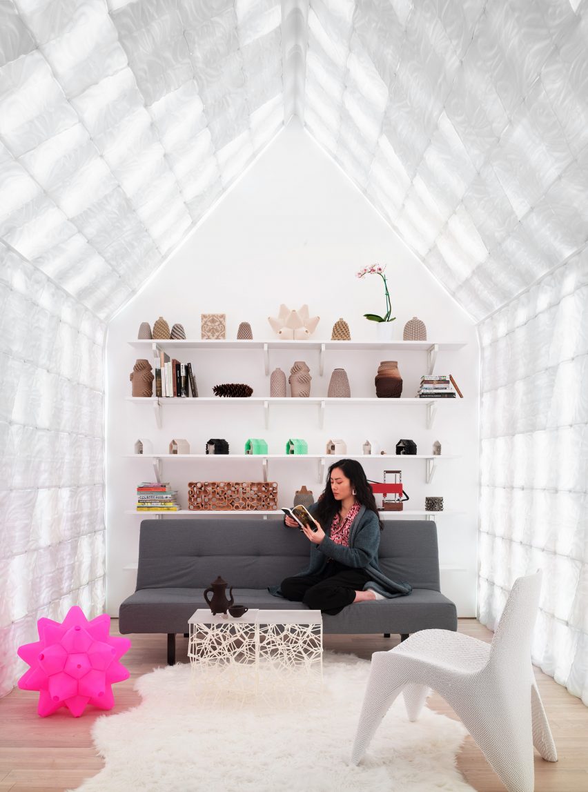 Cabin of 3D printed curiosities by Emerging Objects
