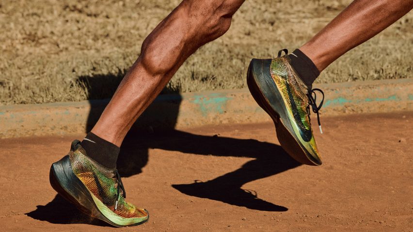 running shoes with 3D-printed uppers