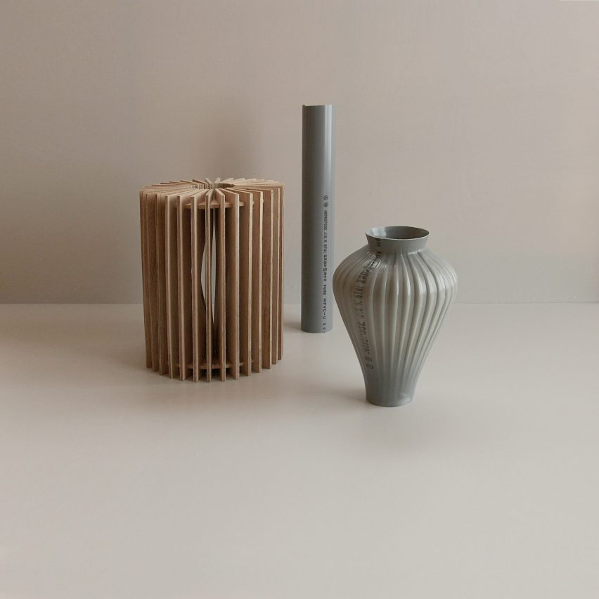 Kodai Iwamoto transforms plastic pipes into flower vases