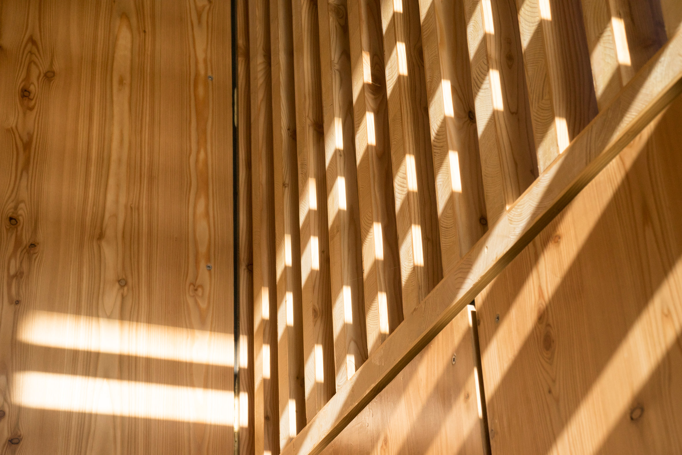 Hundreds of timber components slot together to form statement staircase at WG+P's Askham Road house