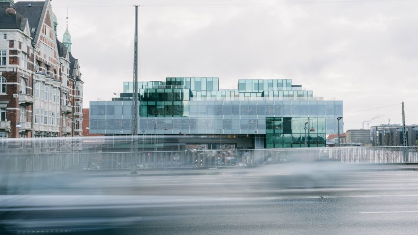 Oma Stacks Green Glass Boxes For Architecture Centre In Copenhagen