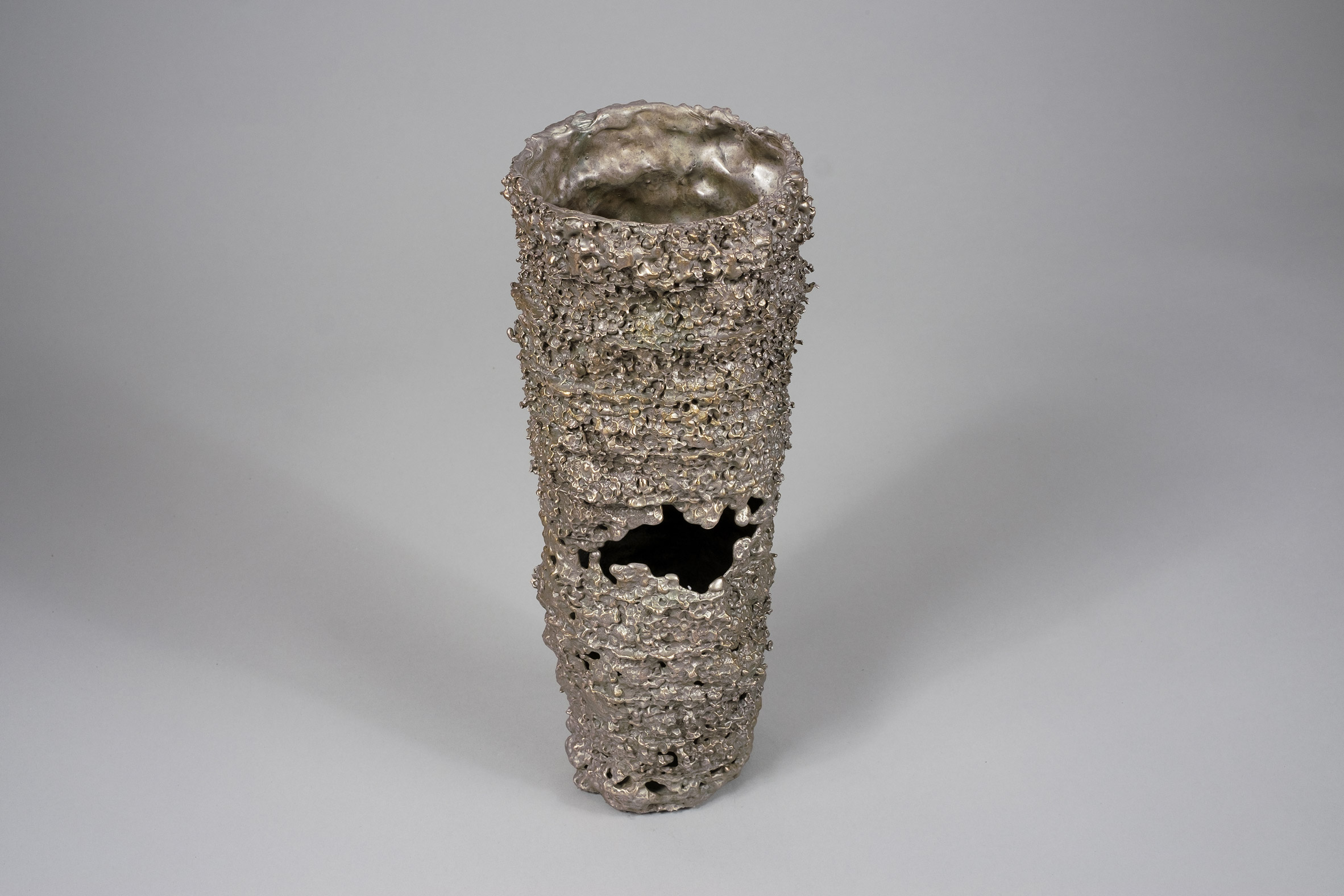 Kris Lamba casts bronze vessels in the form of dissolved polystyrene