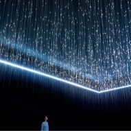 Lasers create effects at Lexus' Limitless Co-existence installation in Milan