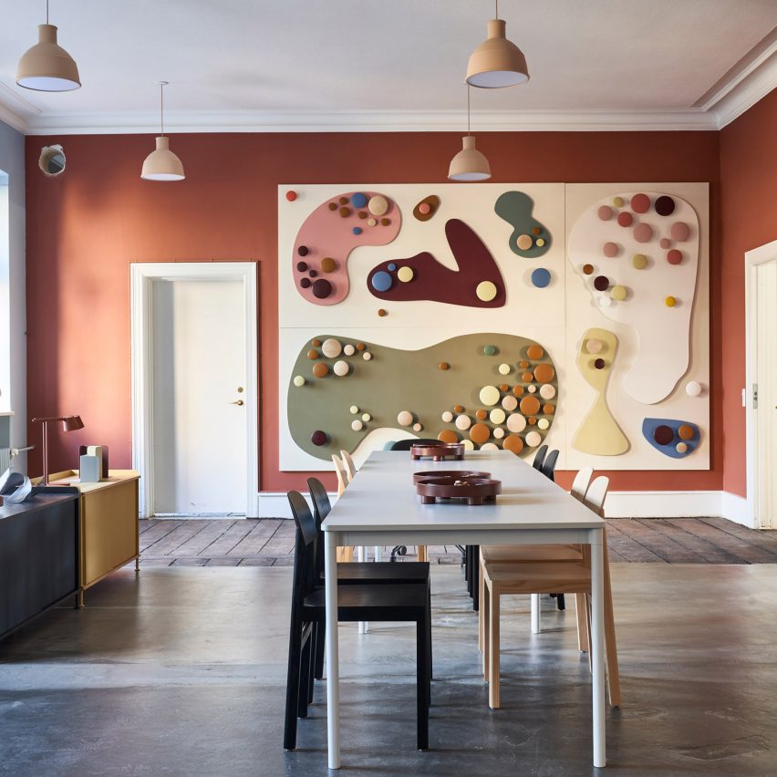 Muuto transforms co-working space into colourful pop-up exhibition