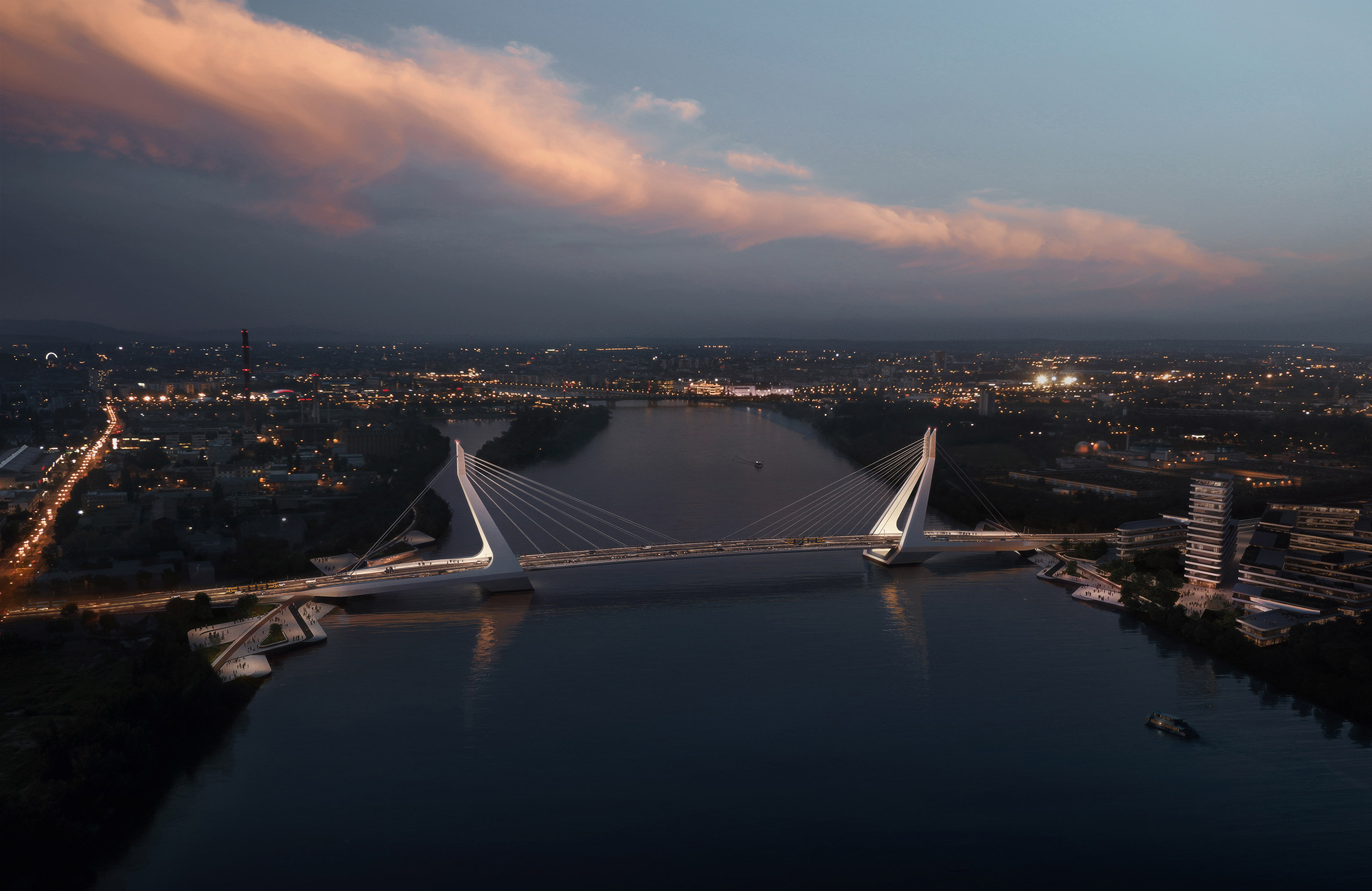 UNStudio designs major bridge for the Danube river in Budapest