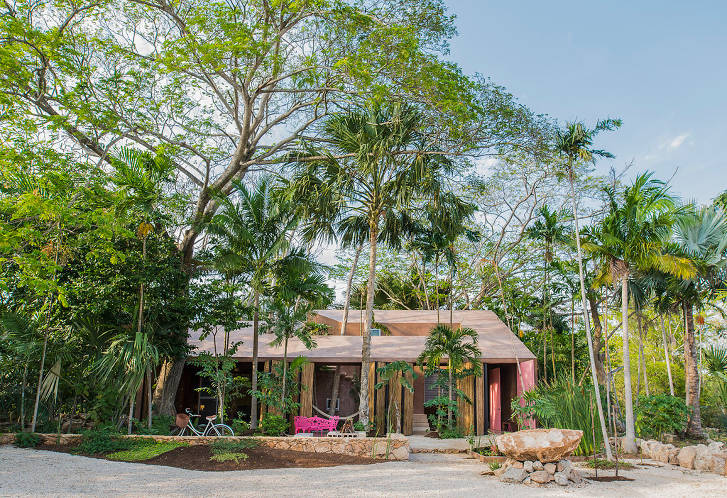 TACO creates its own pink-toned architecture studio on Mexico's Yucatan Peninsula