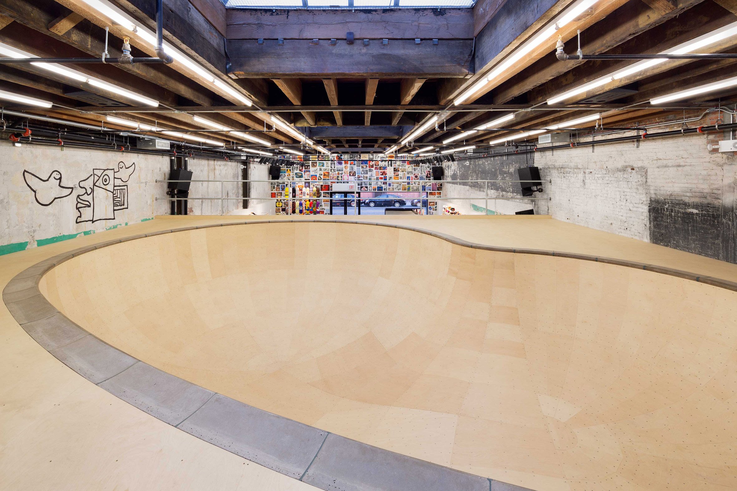 Supreme store in Brooklyn by Neil Logan features an elevated skate bowl