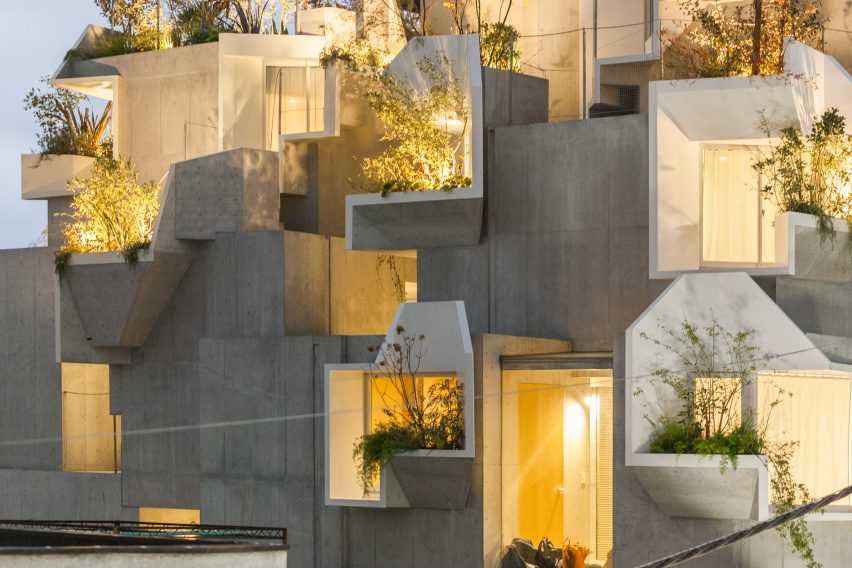 Akihisa Hirata stacks concrete boxes to create "futuristic and savage" Tree-ness House