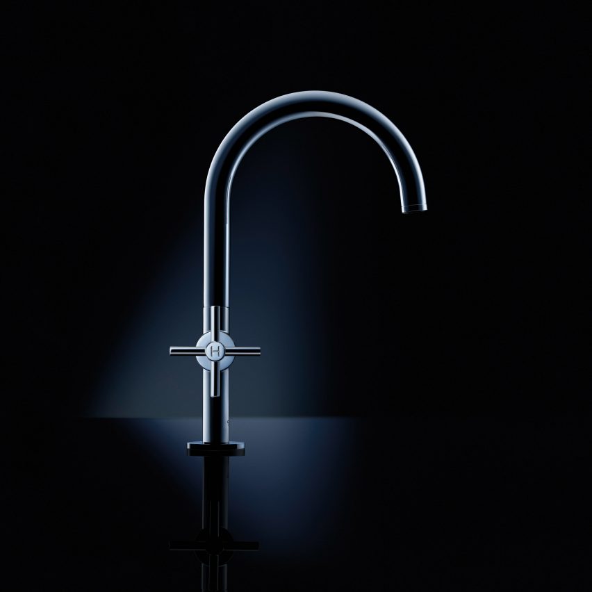 Grohe's updated Atrio faucet collection was unveiled in an installation at Milan design week