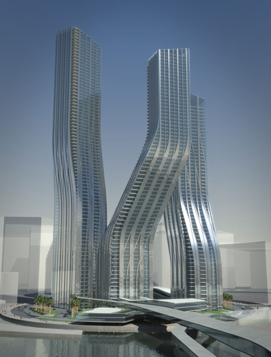 Many building build. Архитектура Захи Хадид в Дубае. Заха Хадид небоскребы Signature Towers.