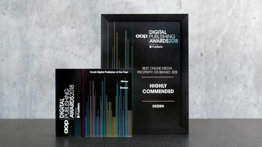 Dezeen named Best Small Digital Publisher of the Year at Digital Publishing Awards