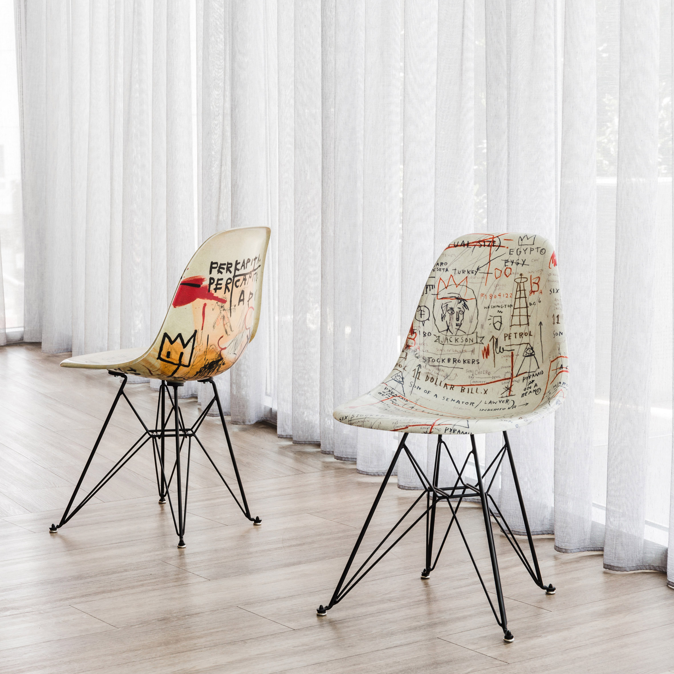 Artists create images for Modernica's Case Study chairs