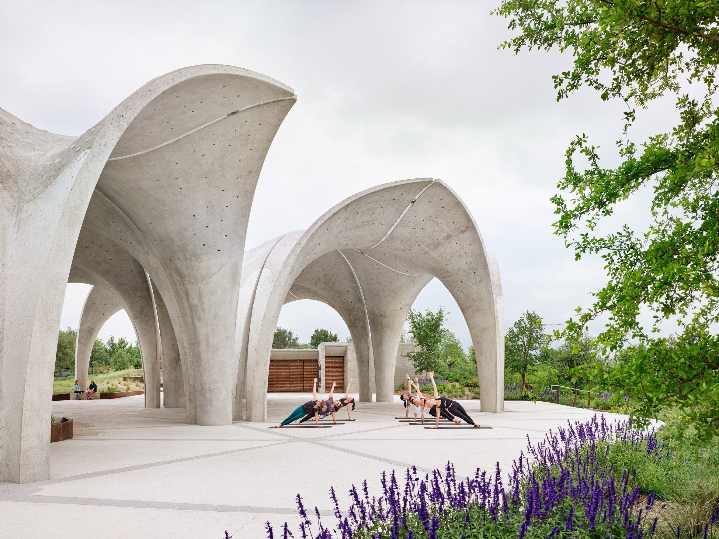 Lake Flato and Matsys create pavilions with concrete "petals" for San Antonio's Confluence Park
