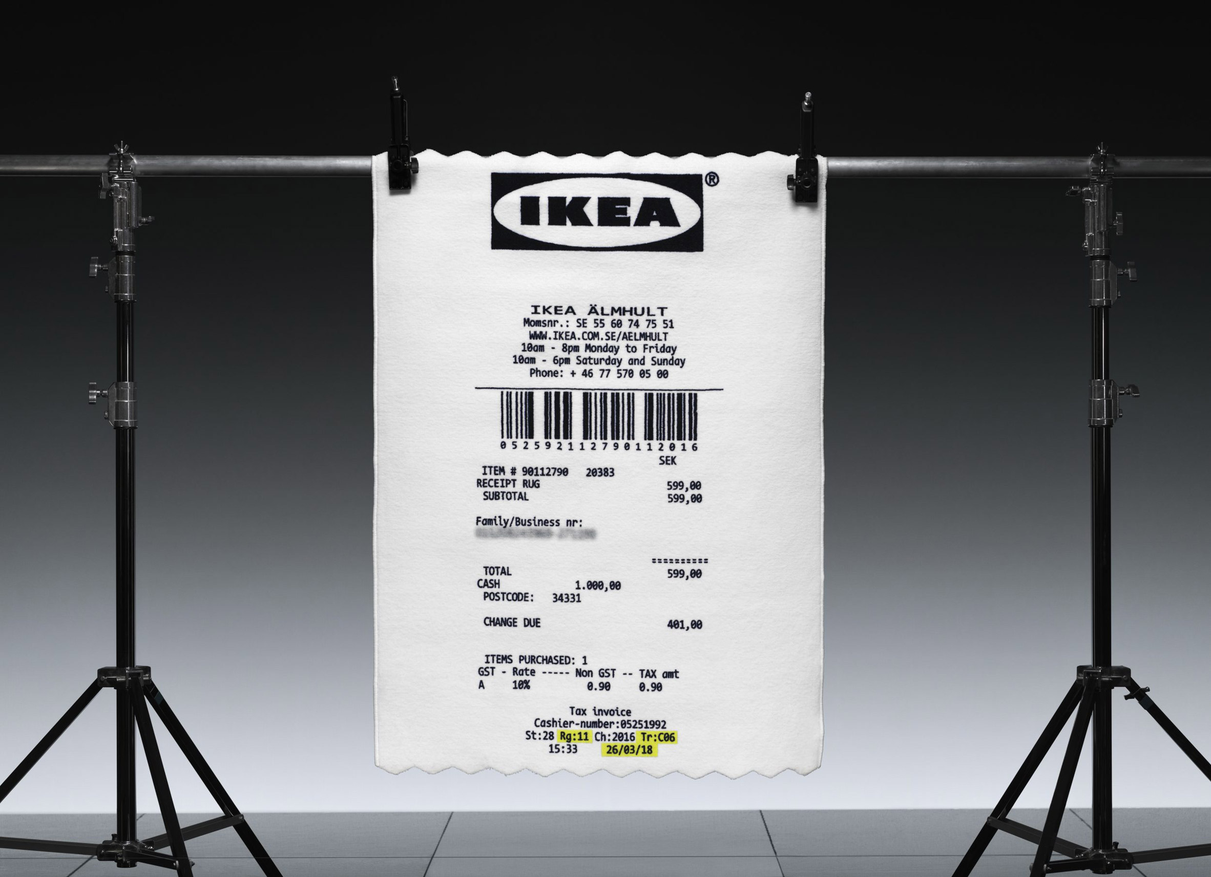 Virgil Abloh adds giant receipt rug to upcoming IKEA collection