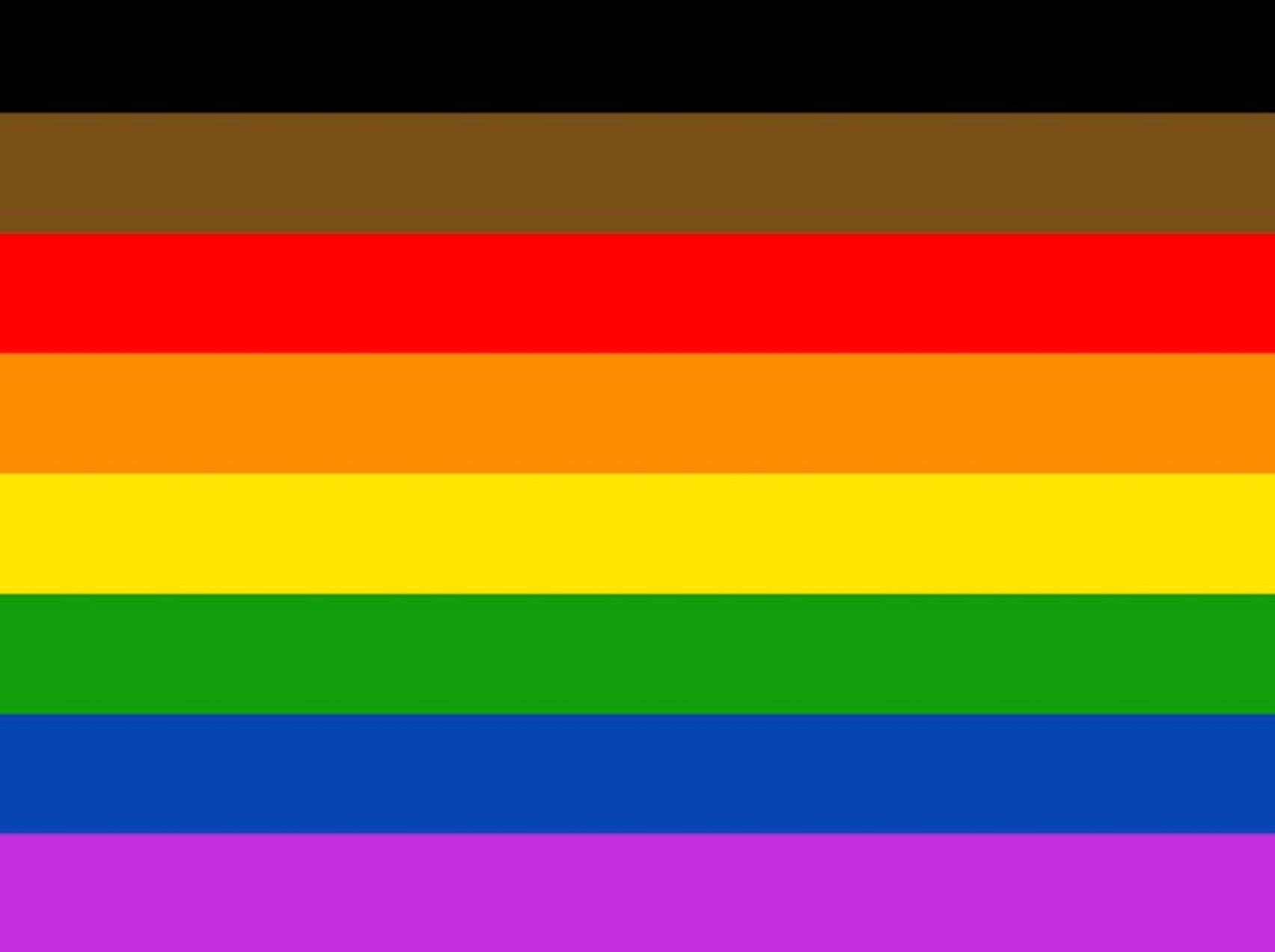 Gay Pride Edged Small Hand Waving Flag Leather Rainbow LGBTQ 