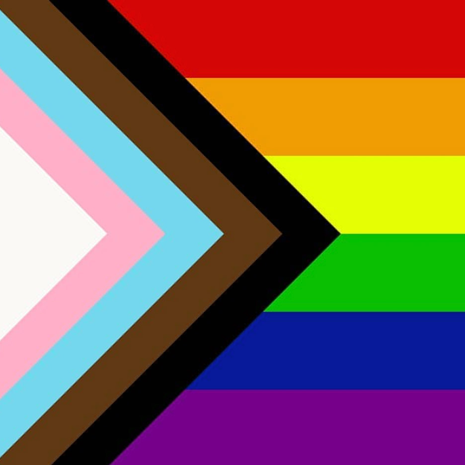 Gay Pride Leather Flag Sticker 3" x 4 1/2" 