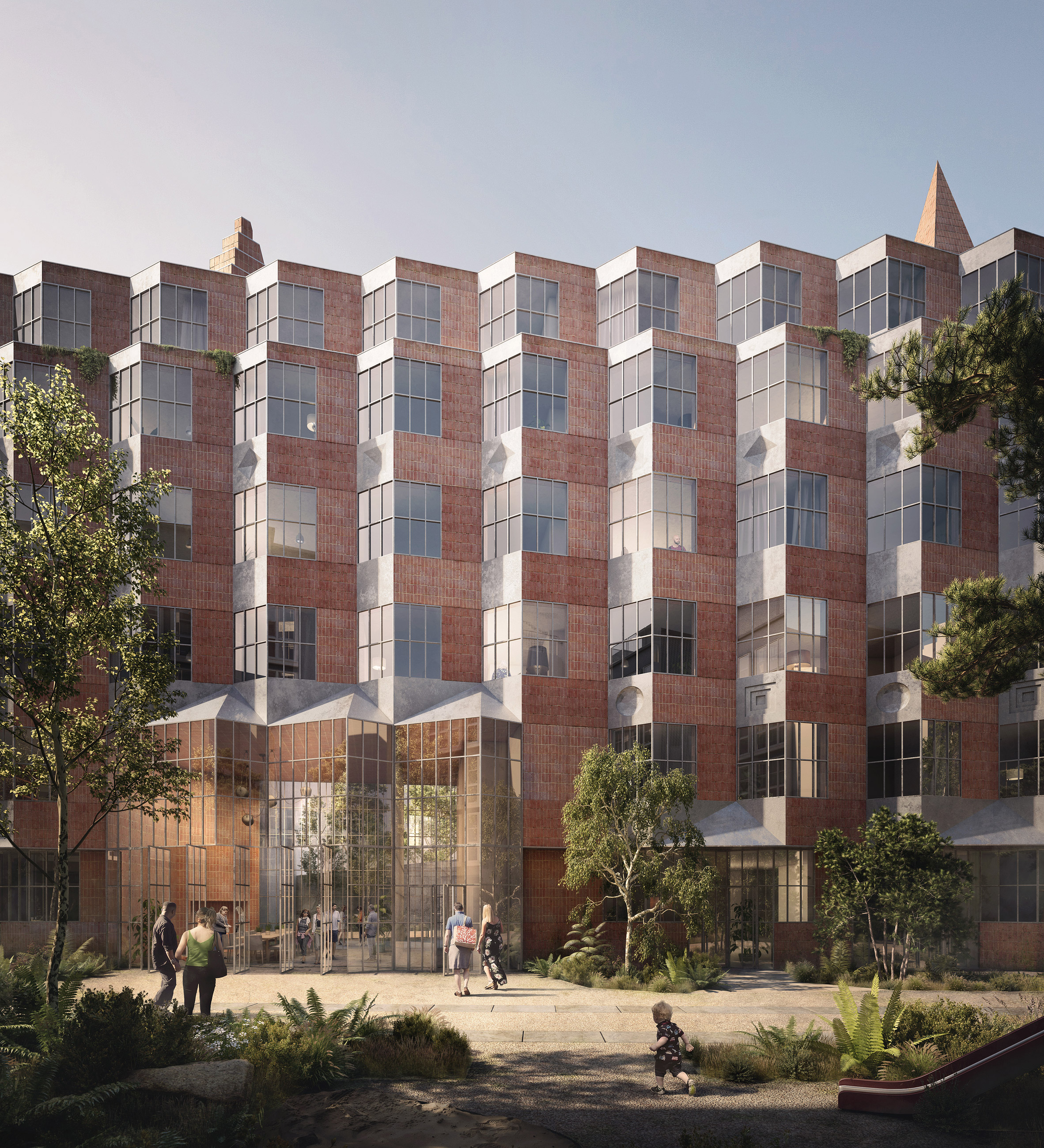 Berlin housing scheme designed with zig-zag facade
