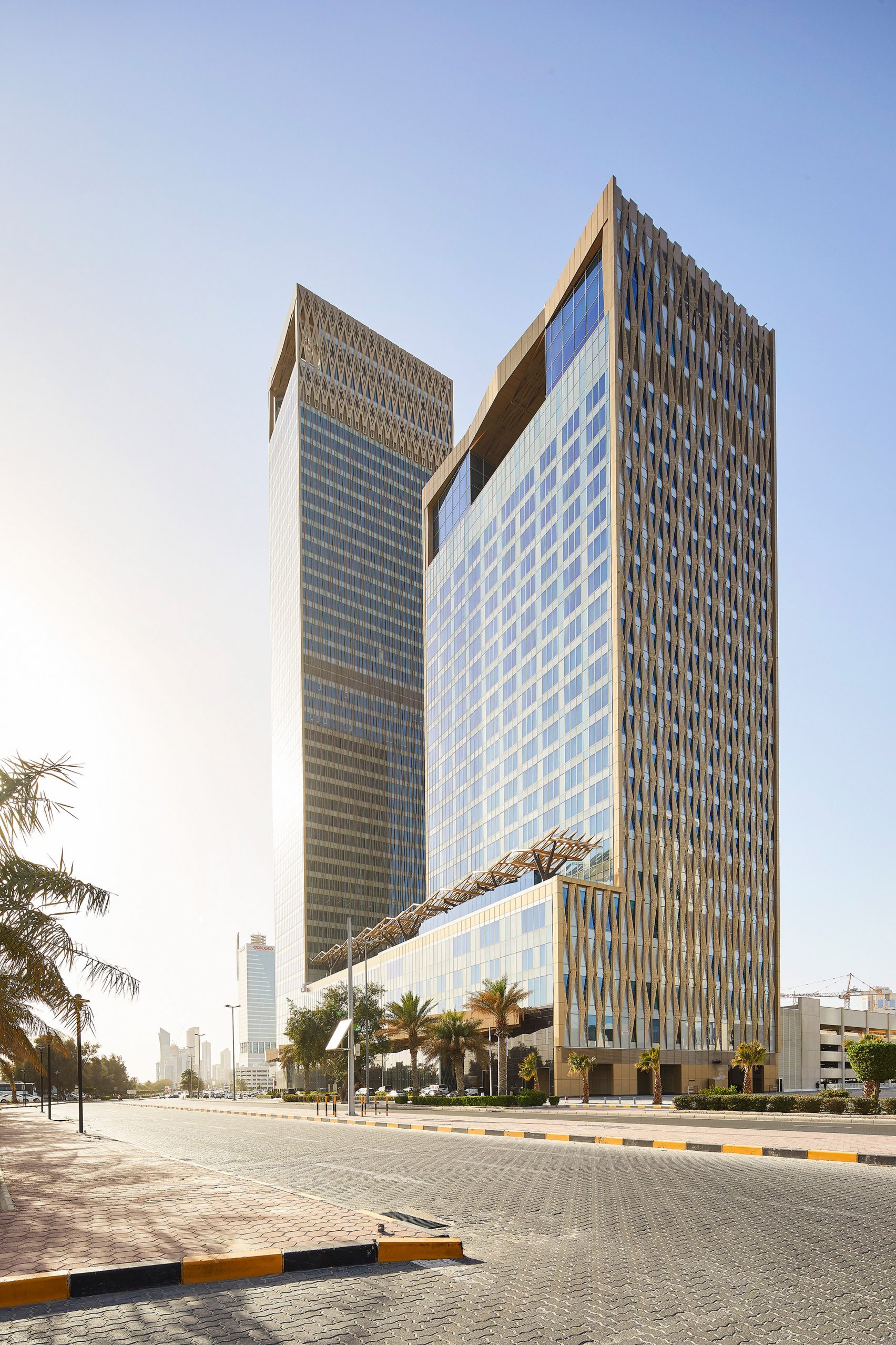 Twin towers in Kuwait City reference vernacular Arabic architecture ...