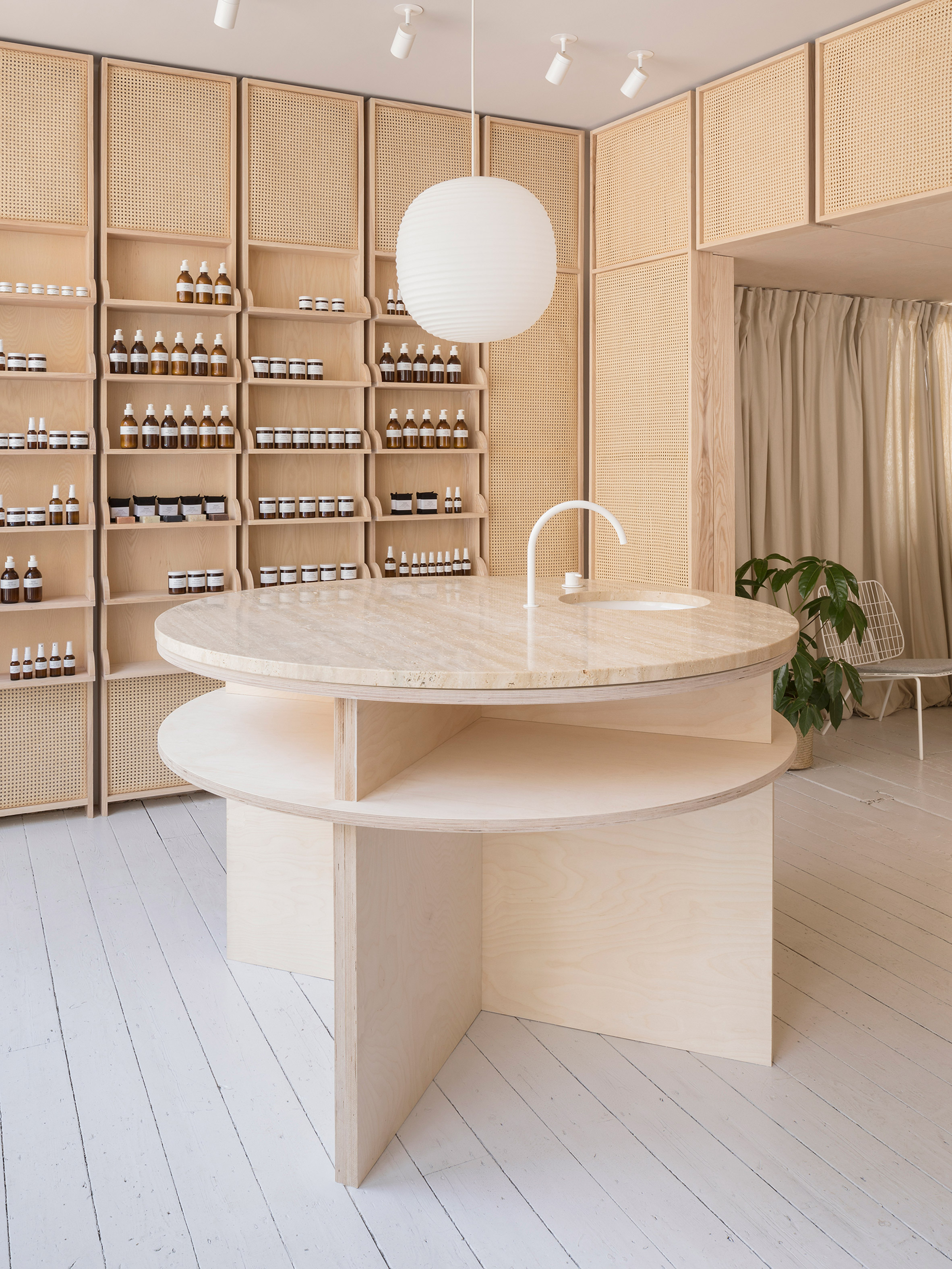 O Sullivan Skoufoglou Pairs Wooden Cabinets With Peach Hues