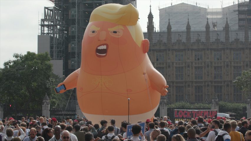 The Trump Baby blimp is an attempt to communicate with the US president "in a language he understands", the graphic designer behind the project claims