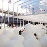 Snarkitecture fills Hong Kong waterfront with giant bouncy balls