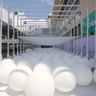 Snarkitecture fills Hong Kong waterfront with giant bouncy balls